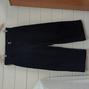 BR wide leg, crop, high rise, dark blue wash